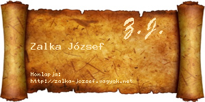 Zalka József névjegykártya